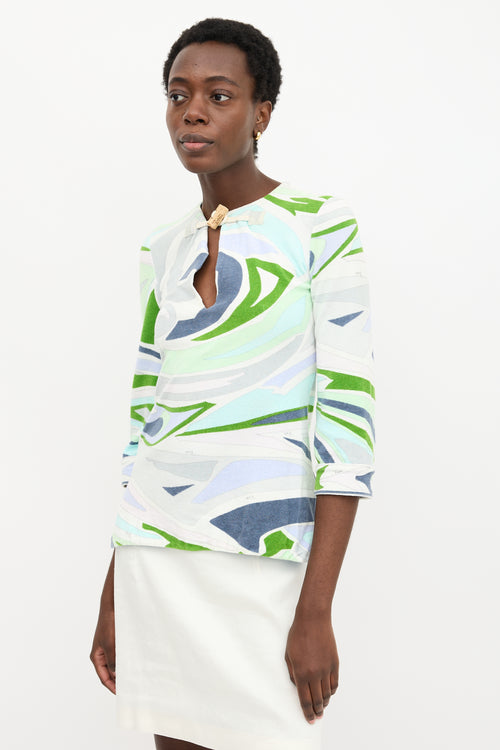Emilio Pucci Terry Abstract Printed Top