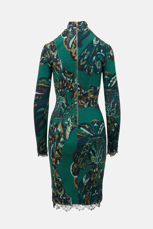 Emilio Pucci Wool Jersey & Lace Dress