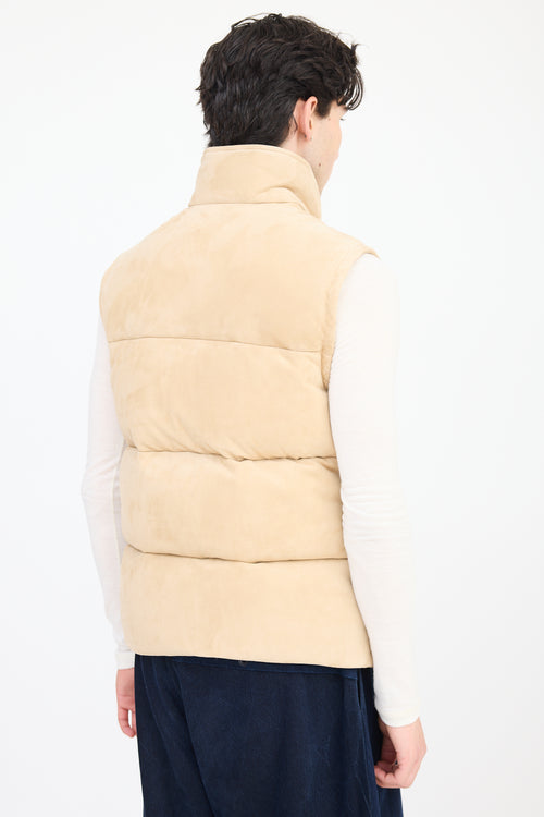 Emmeti Di Franco Brown Suede Down Vest