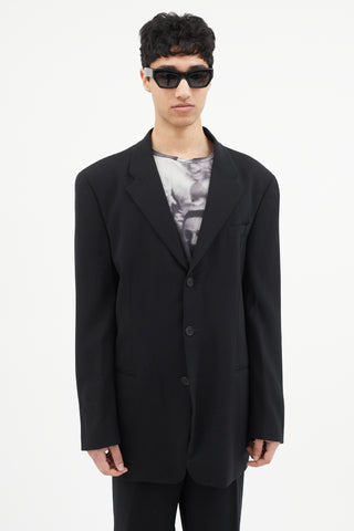 Emporio Armani Black Wool Two Piece Suit