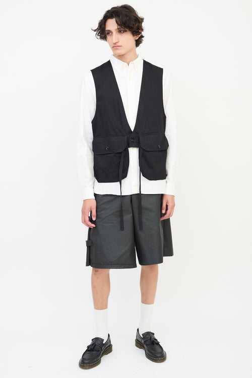 Engineered Garments Black Cotton Fowl Two Pocket Vest