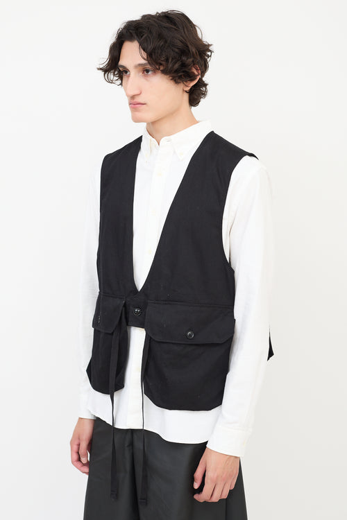 Engineered Garments Black Cotton Fowl Two Pocket Vest