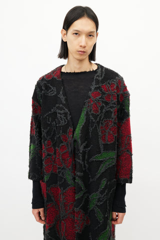 Engineered Garments Black & Multicolour Floral Wrap Robe