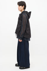 Engineered Garments Black Nylon Hooded Cargo Vest