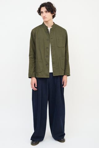 Engineered Garments Green Cotton Dayton Three Pocket Shirt