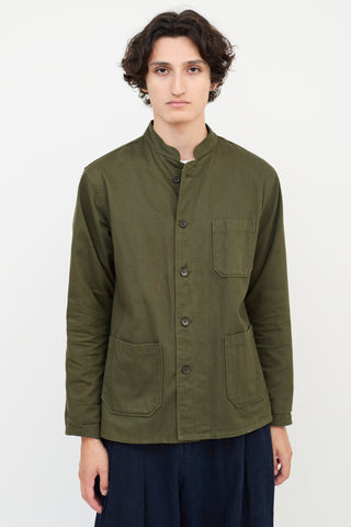 Engineered Garments Green Cotton Dayton Three Pocket Shirt