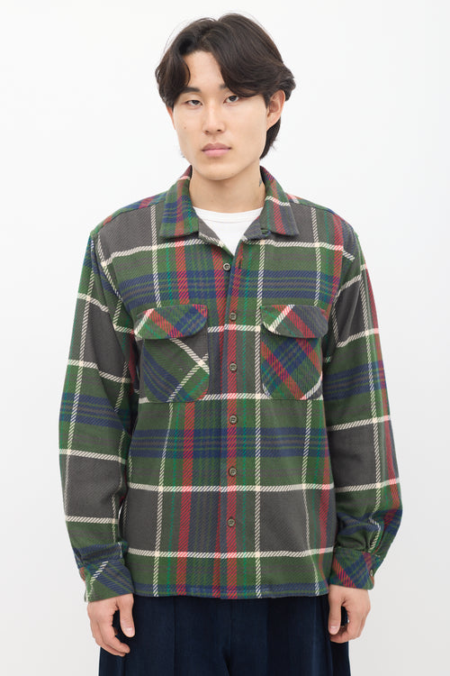 Engineered Garments Green & Multi Plaid Flannel Shirt