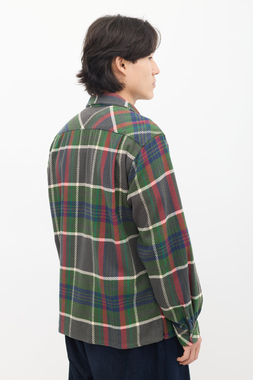 Green & Multi Plaid Flannel Shirt