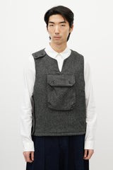 Engineered Garments White & Black Tweed Wool Vest