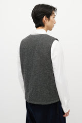 Engineered Garments White & Black Tweed Wool Vest
