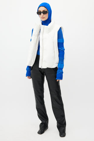 Entire Studio White Quilted Cropped Down Vest