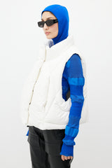 Entire Studio White Quilted Cropped Down Vest