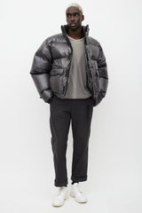 Entire Studios Metallic Grey Down Puffer Jacket
