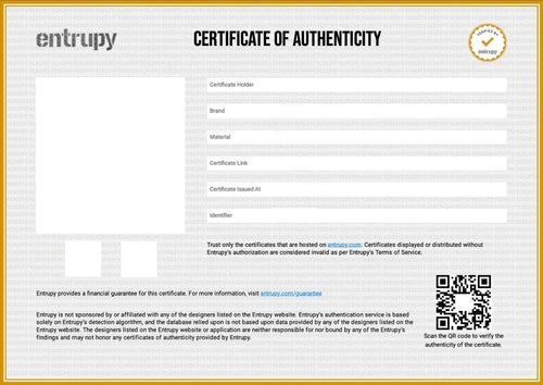 Certificate of Authenticity