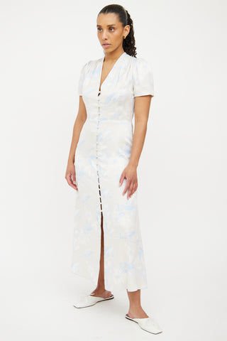 Equipment Cream Silk Blend Floral Button-Up Dress