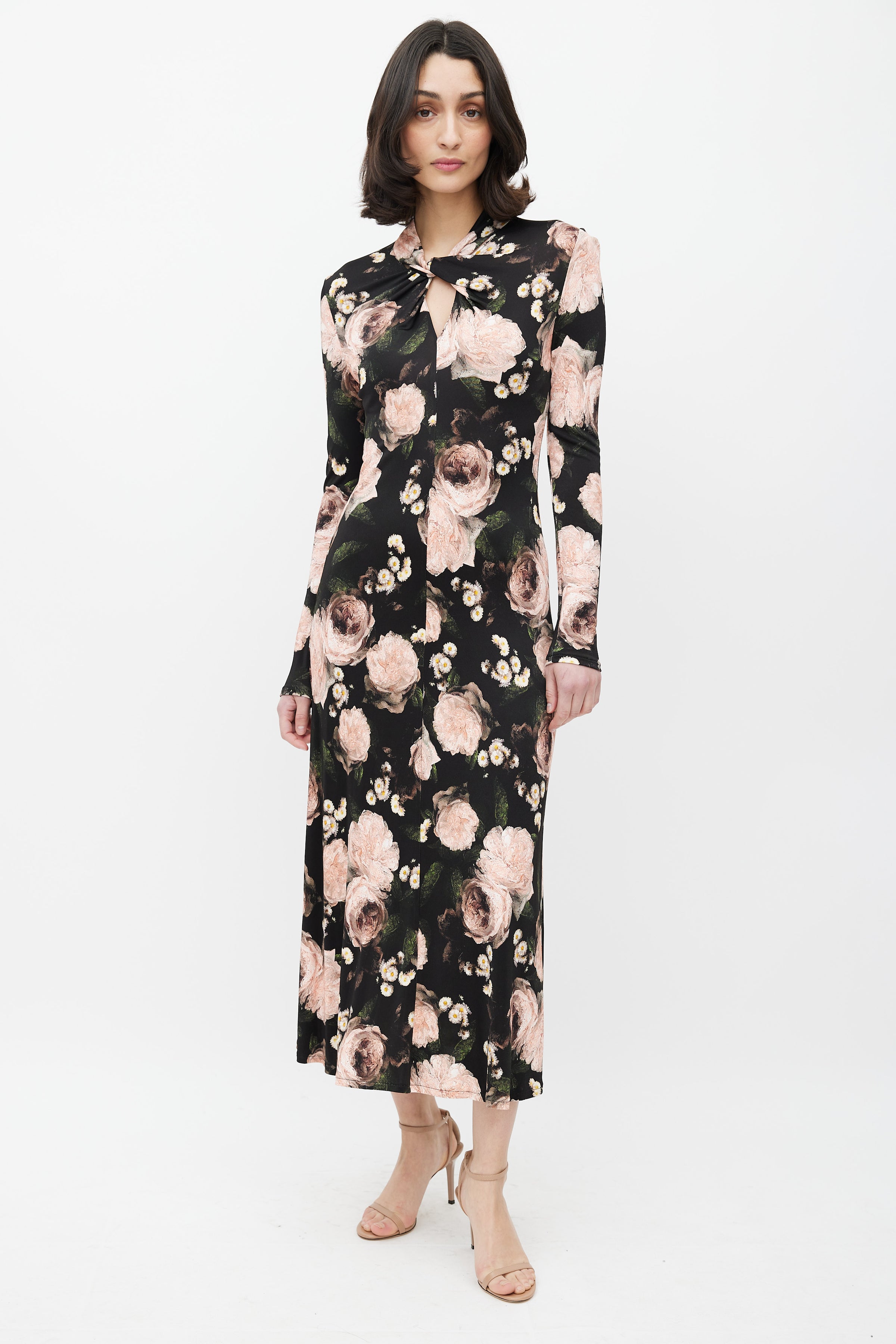 Erdem // Black & Multicolour Floral Jersey Maxi Dress VSP Consignment Erdem // Black & Multicolour Floral Jersey Maxi Dress VSP Consignment