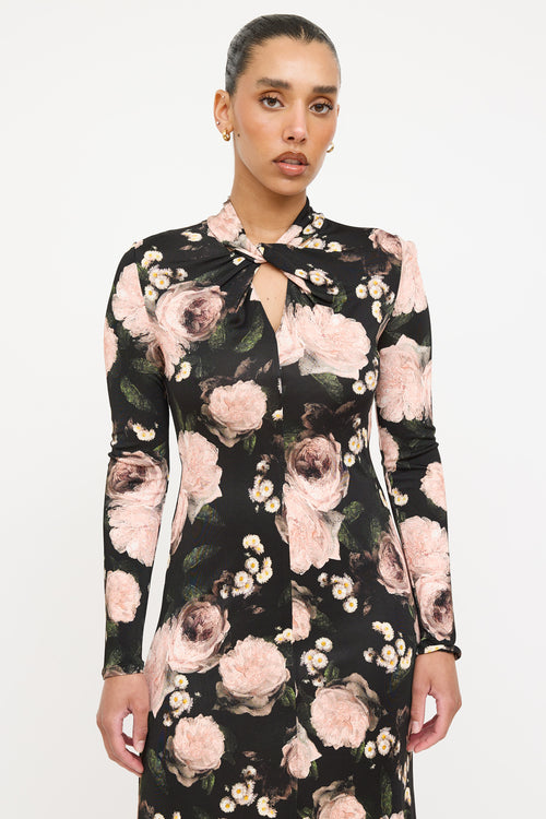 Erdem Floral Cut Out Maxi Dress