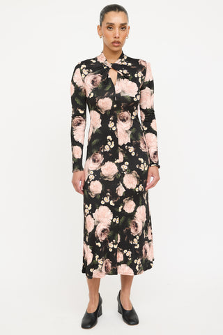 Erdem Floral Cut Out Maxi Dress
