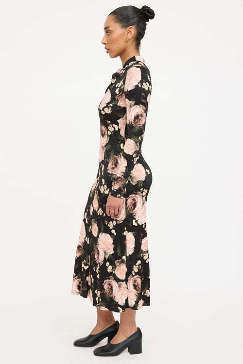 Erdem Floral Cut Out Maxi Dress