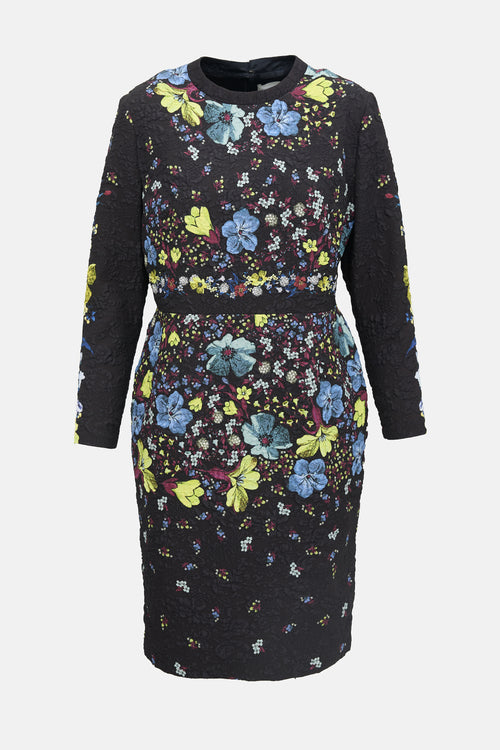 Erdem Cloqué Floral Evita Dress