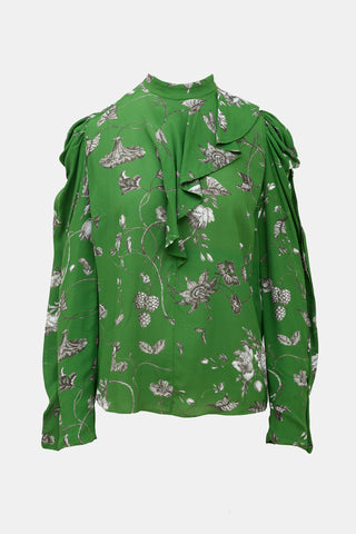 Erdem Floral Ruffled Blouse