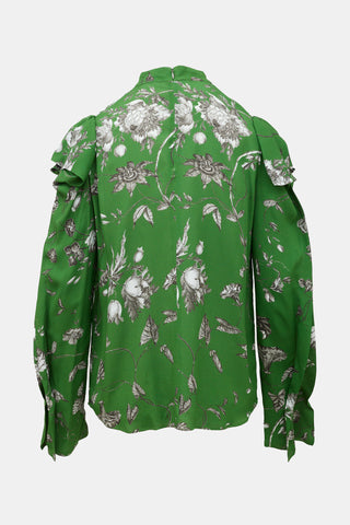 Erdem Floral Ruffled Blouse