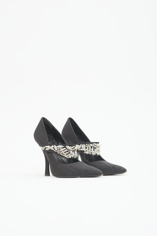 Erdem Moiré Embellished Pump