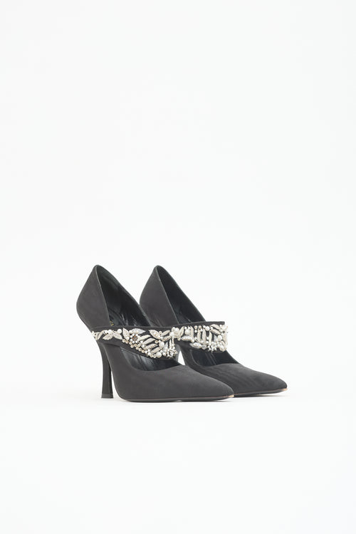 Erdem Moiré Embellished Pump