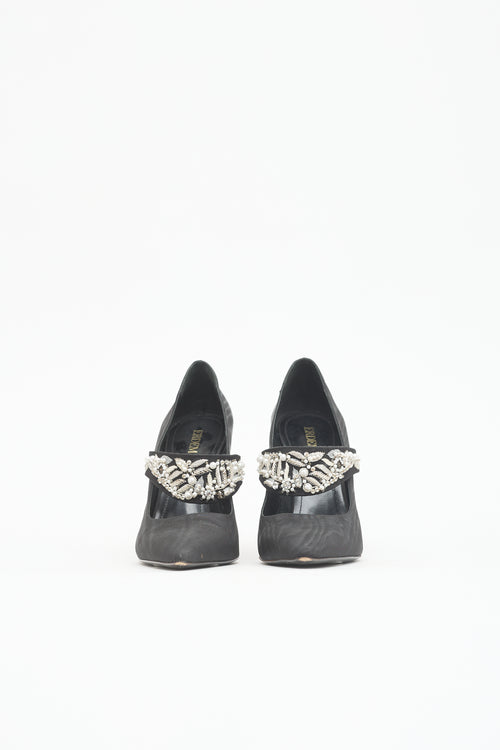 Erdem Moiré Embellished Pump