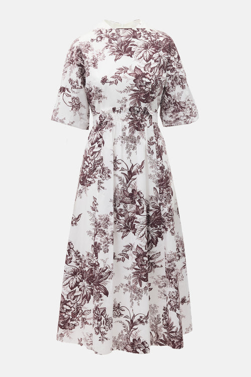 Erdem Poplin Floral Fraser Dress