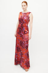 Erdem Red & Multicolour Floral Dress