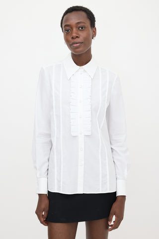 Erdem Ruffled Jacquard Thalia Shirt