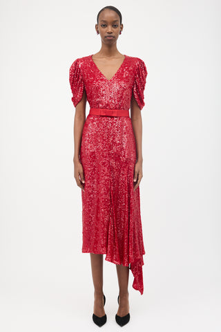 Erdem Sequin Asymmetrical Dress