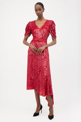Erdem Sequin Asymmetrical Dress