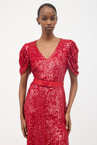 Erdem Sequin Asymmetrical Dress