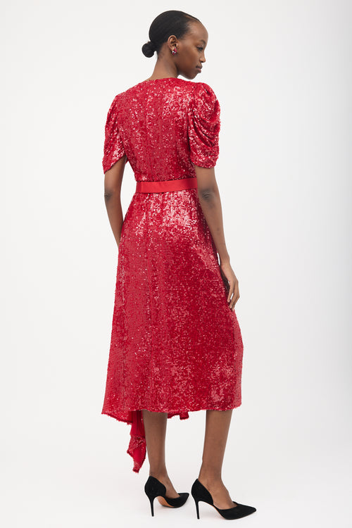 Erdem Sequin Asymmetrical Dress