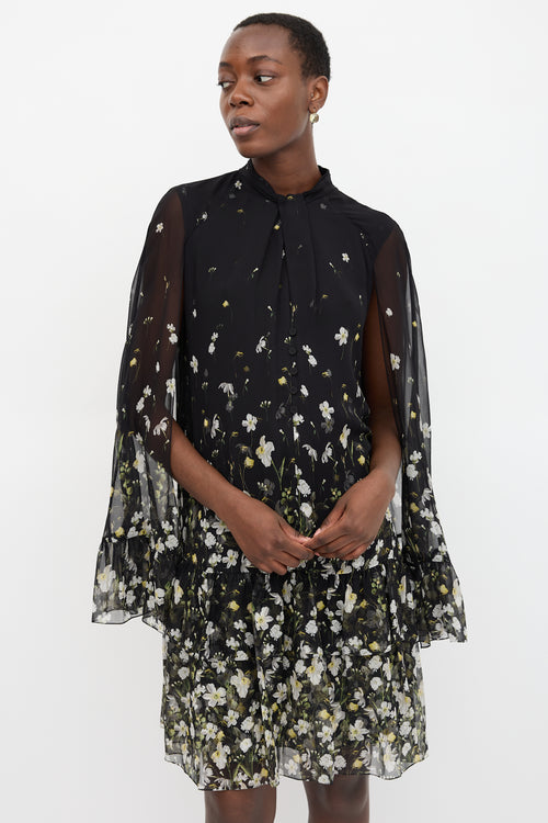 Erdem Silk Concetta Capelet Dress
