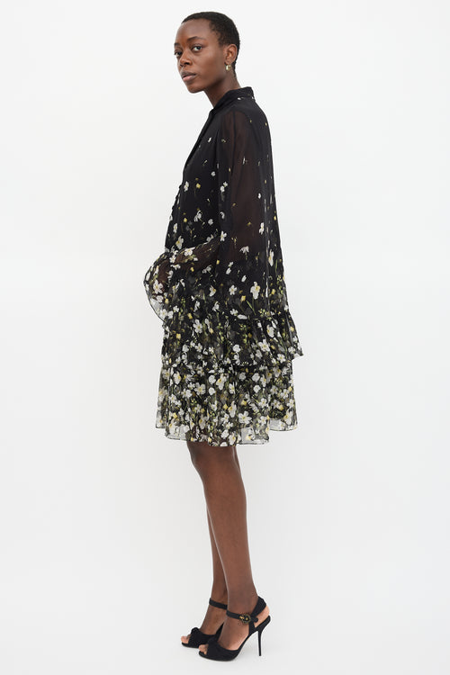 Erdem Silk Concetta Capelet Dress