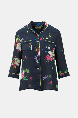 Erdem Silk Floral Blouse