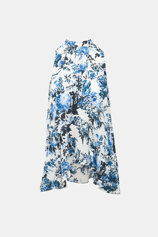 Erdem Silk Floral Sleeveless Blouse