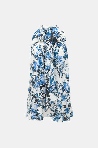 Erdem Silk Floral Sleeveless Blouse