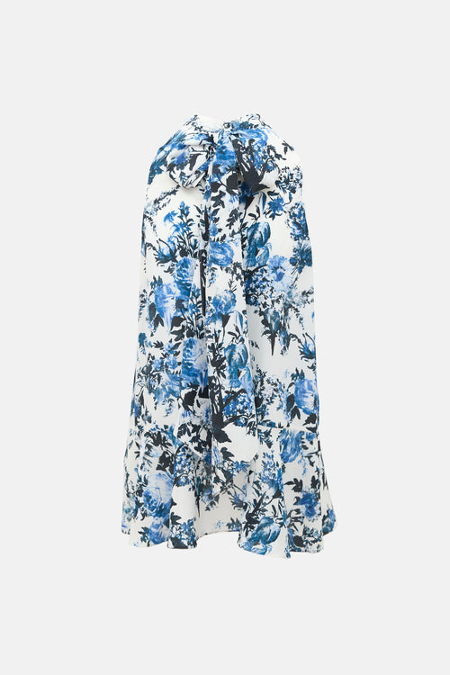 Erdem Silk Floral Sleeveless Blouse