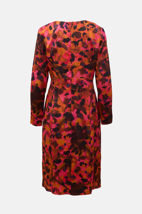 Erdem Silk Satin Printed Dress