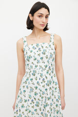 Erdem White & Multicolour Floral Polly Dress