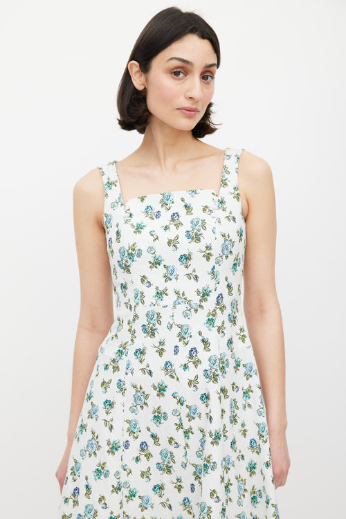 Erdem White & Multicolour Floral Polly Dress