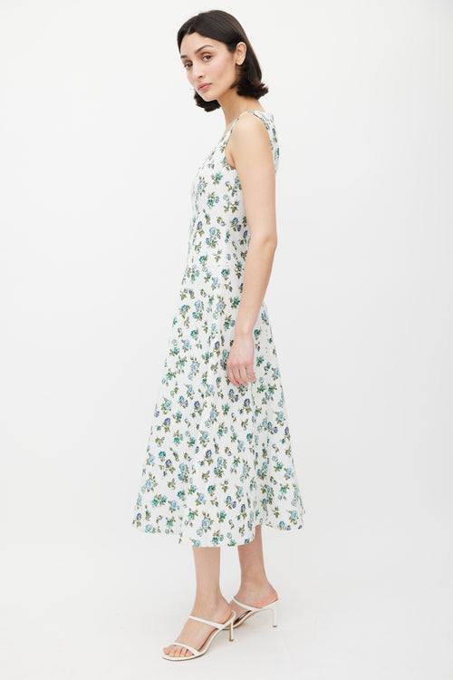 Erdem White & Multicolour Floral Polly Dress