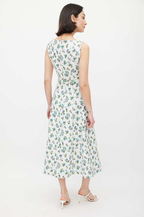 Erdem White & Multicolour Floral Polly Dress