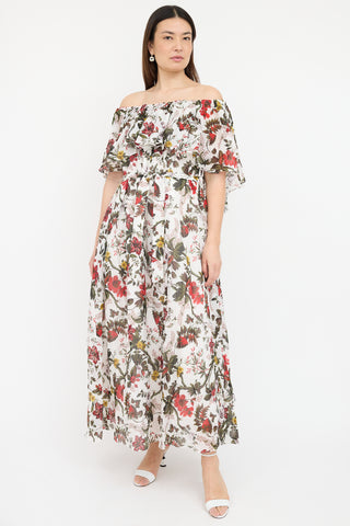 Erdem Floral Algarve Off Shoulder Dress