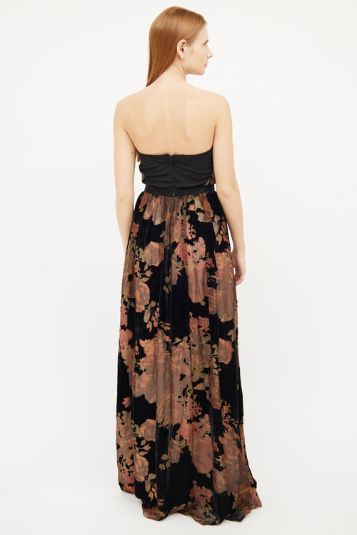 Erin Fetherston Multi Colour Brown Print Gown