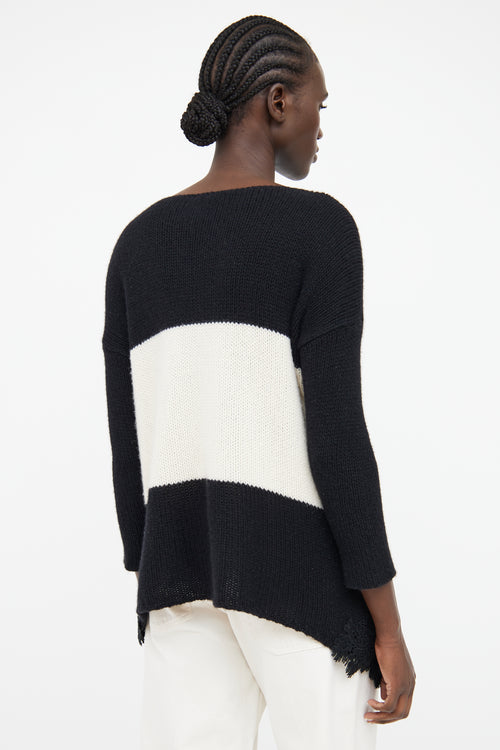 Ermanno Scervino Black and White Cashmere Sweater